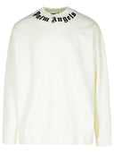 Palm Angels White Cotton Sweatshirt