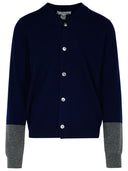 Comme Des Garçons Shirt Navy Wool Cardigan