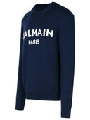 Balmain Blue Merino Wool Blend Sweater