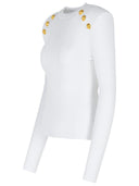 Balmain White Viscose Blend Sweater
