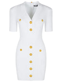 Balmain White Viscose Blend Dress