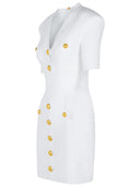 Balmain White Viscose Blend Dress