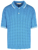 Marni Polo Shirt In Light Blue Cotton