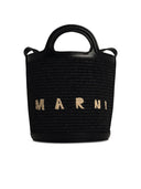 Marni 'Tropicalia' Black Straw Blend Bag