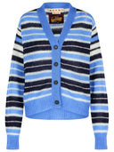 Marni Blue Mohair Wool Blend Cardigan