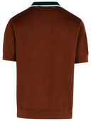 Casablanca 'Mini Cable' Brown Cotton Polo Shirt