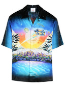 Casablanca 'Premonit' Blue Silk Shirt