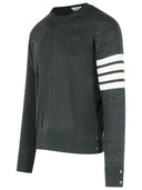 Thom Browne '4 bar' maglione di lana vergine grigio