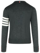 Thom Browne '4 bar' maglione di lana vergine grigio