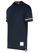 Thom Browne 'Cuff' Navy Cotton T Shirt