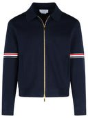 Thom Browne Navy Cotton Bomber Jacket