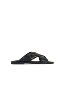 Dolce & Gabbana Black Lear Slippers