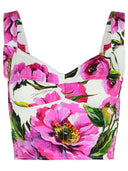 Dolce＆Gabbana'Peonie'Pink Cotton Blend Top