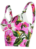 Dolce＆Gabbana'Peonie'Pink Cotton Blend Top