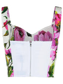 Dolce＆Gabbana'Peonie'Pink Cotton Blend Top
