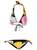 Dolce & gabbana 'peonie' rosa polyamidblandning bikini