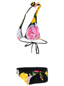 Dolce & gabbana 'peonie' rosa polyamidblandning bikini