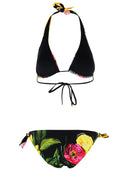 Dolce & gabbana 'peonie' rosa polyamidblandning bikini