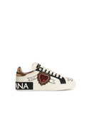 Dolce & Gabbana 'Portofino' White Lear Sneakers