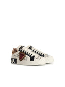 Dolce & Gabbana 'Portofino' White Lear Sneakers