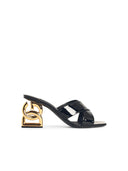 Dolce & Gabbana Black Lear Sandals