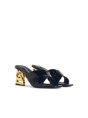 Dolce & Gabbana Black Lear Sandals