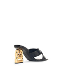 Dolce & Gabbana Black Lear Sandals