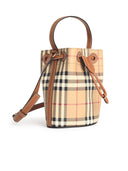 Burberry 'revisar' la bolsa de cubo en la mezcla de poliuretano marrón