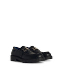 Burberry 'Raft' Black Lear Loafers