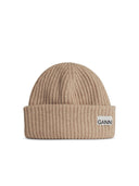 Berretto in lana beige Ganni