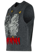 Ganni Grey Wool Blend Vest