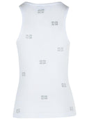 Ganni White Cotton Tank Top