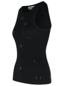 Ganni Black Cotton Tank Top