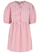 Vestido de algodón rosa de Ganni 'Bow Tie'
