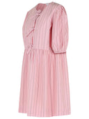 Vestido de algodón rosa de Ganni 'Bow Tie'