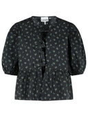 Ganni Black Cotton Blouse