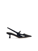 Jimmy Choo 'Didi' Black Lear Slingbacks