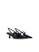 Jimmy Choo 'Didi' Black Lear Slingbacks