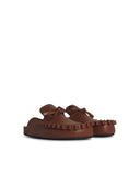 Jw Anderson 'Ruffle' Brown Lear Slippers