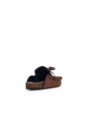 Jw Anderson 'Ruffle' Brown Lear Slippers