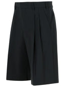 Laneus Black Virgin Wool Bermuda Shorts