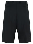 Laneus Black Virgin Wool Bermuda Shorts