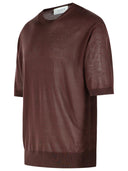 Laneus Brown Lyocell Sweater