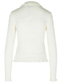 Lanvin 'Ribbed' White Cotton Cardigan