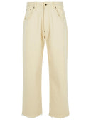 Jeans en coton beige «Cropped» Maison Margiela
