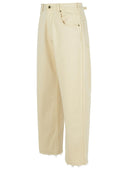 Jeans en coton beige «Cropped» Maison Margiela