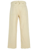 Jeans en coton beige «Cropped» Maison Margiela