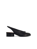 Maison Margiela 'Tabi' Black Lear Ballet Flats