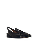 Maison Margiela 'Tabi' Black Lear Ballet Flats