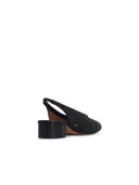 Maison Margiela 'Tabi' Black Lear Ballet Flats